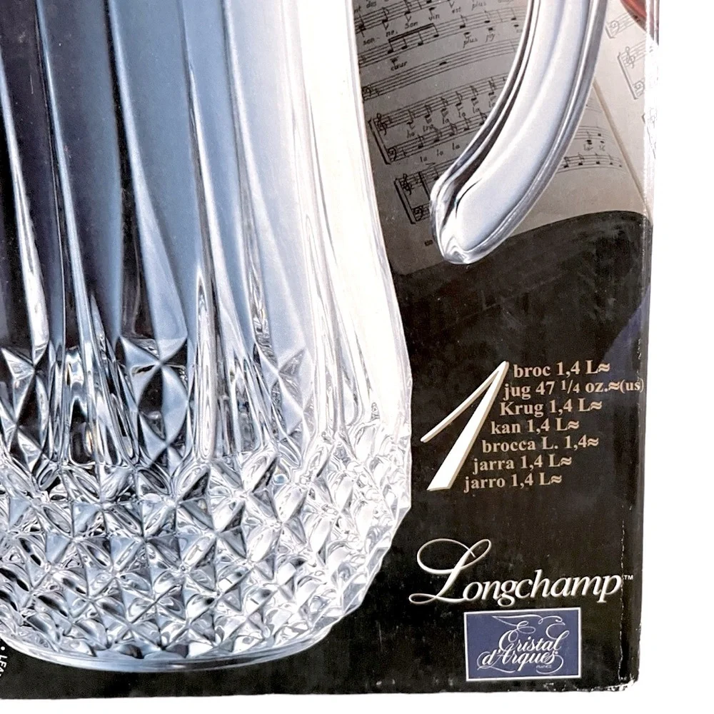 Cristal d’Arques Longchamp Pitcher 24% Lead Crystal Vintage 1.4 Liter